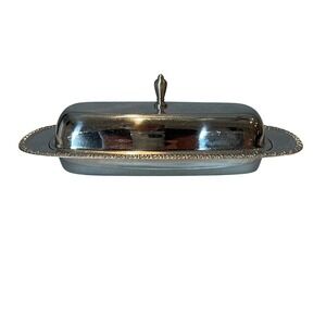 Vintage Silver Plated Butter Dish with Glass Insert and Lid Elegant Tableware